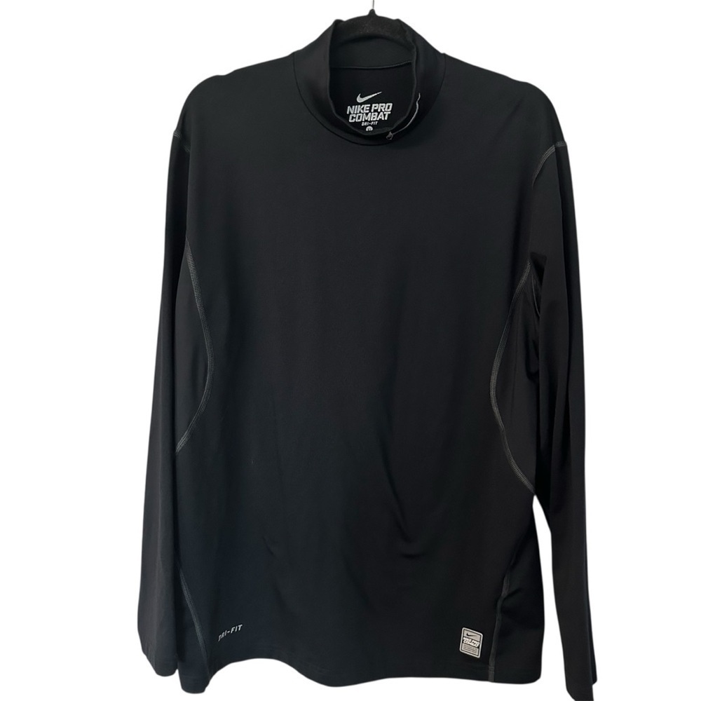 Nike Pro Combat Men’s Long Sleeve Black Fitted Dri-Fit Athletic Shirt Sz XL GUC